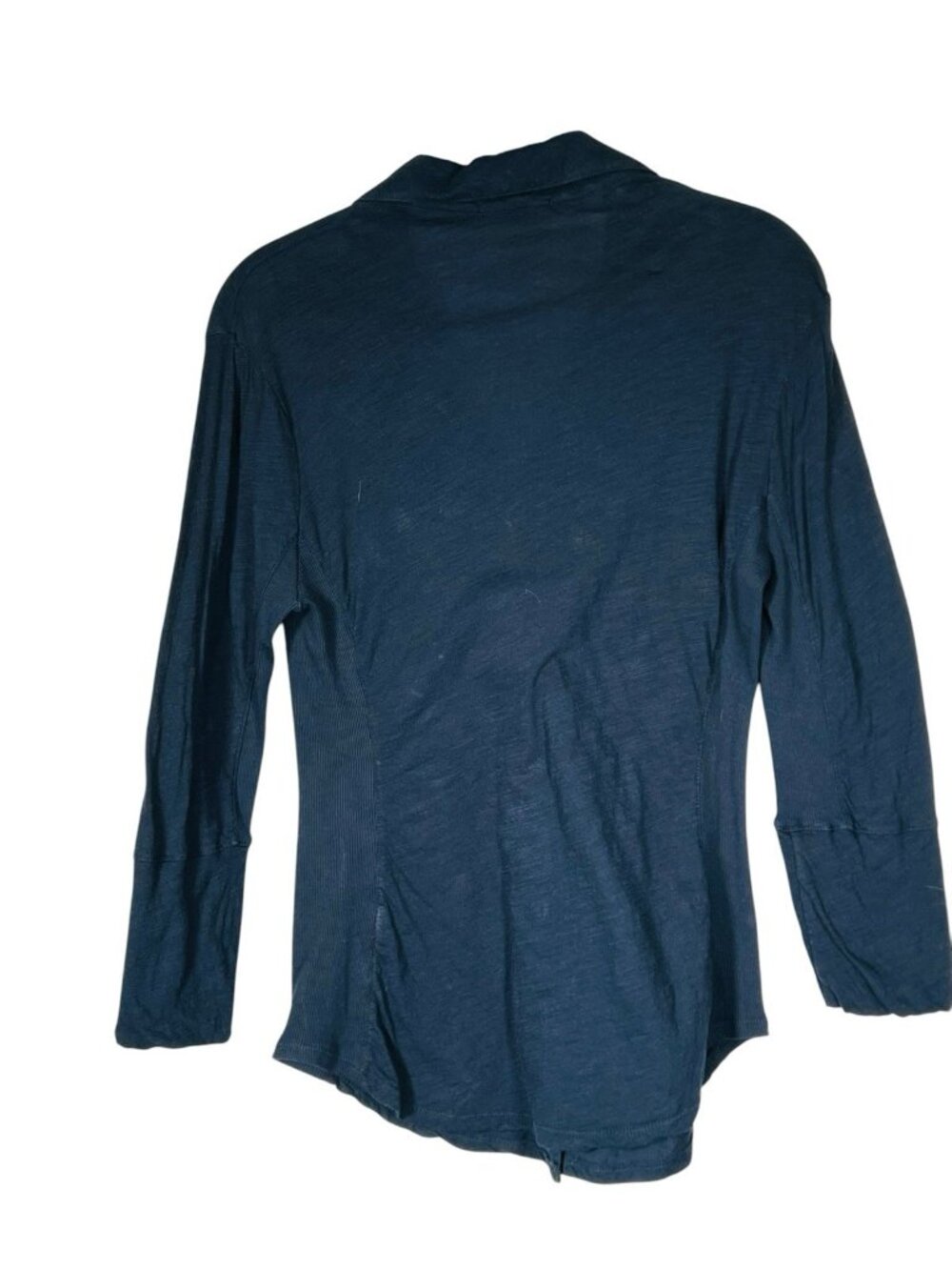 James Pearse Button Front Shirt Women’s 2 Blue Slub Knit Made In The Usa Studio - Picture 2 of 4